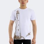 Rainsnow men t-shirt white-Brown