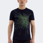 Rainsnow men t-shirt navy blue-green