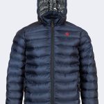 Men's Hooded Nylon Inflatable Jacket – Navy blue-0