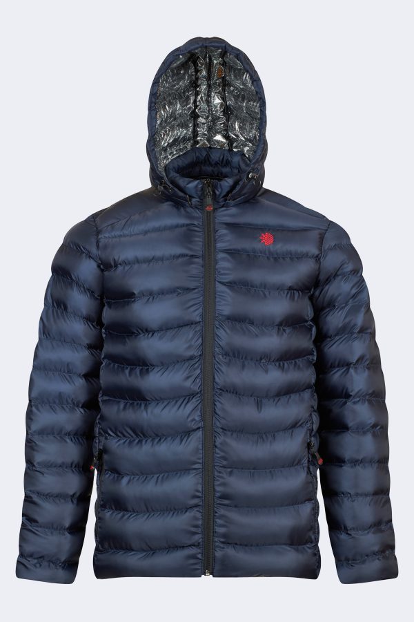 Hooded Nylon Inflatable Jacket– Navy blue-XL-Navy blue-0