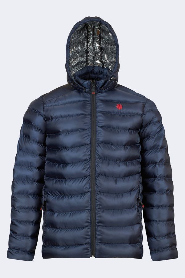 Hooded Nylon Inflatable Jacket– Navy blue-2XL-Navy blue-0