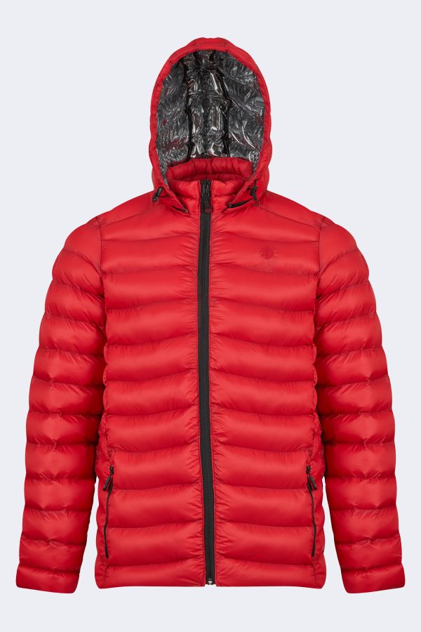 Men's Hooded Nylon Inflatable Jacket – Red-2146