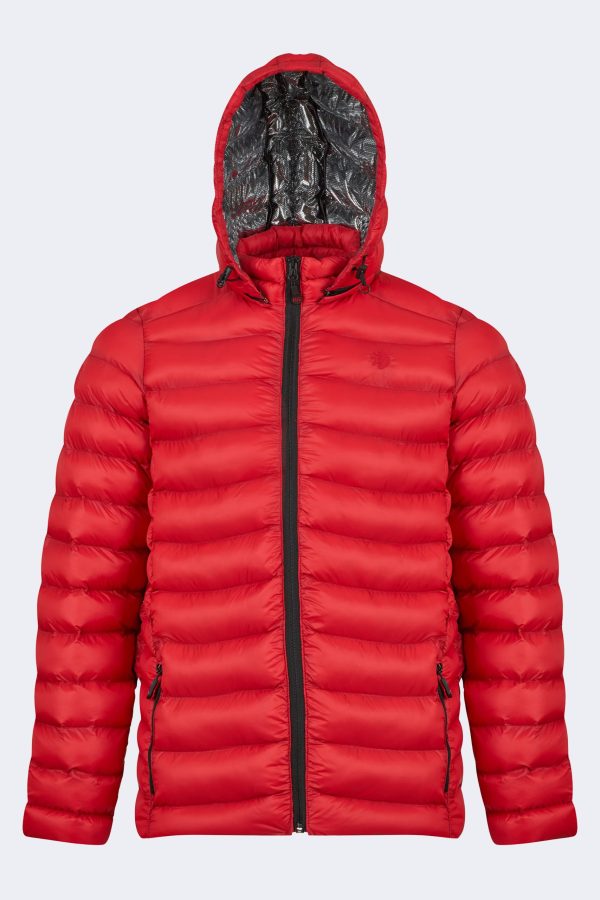 Men's Hooded Nylon Inflatable Jacket – Red-0
