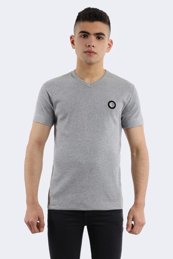 Rainsnow men v-neck t-shirt – Gray-S-Grey-0