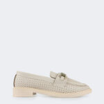 Women's loafer with metal buckle detail